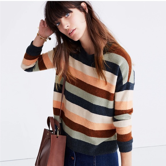 Madewell Sweaters - Madewell Women’s Pullover Sweater in Elmwood Stripe Size Medium